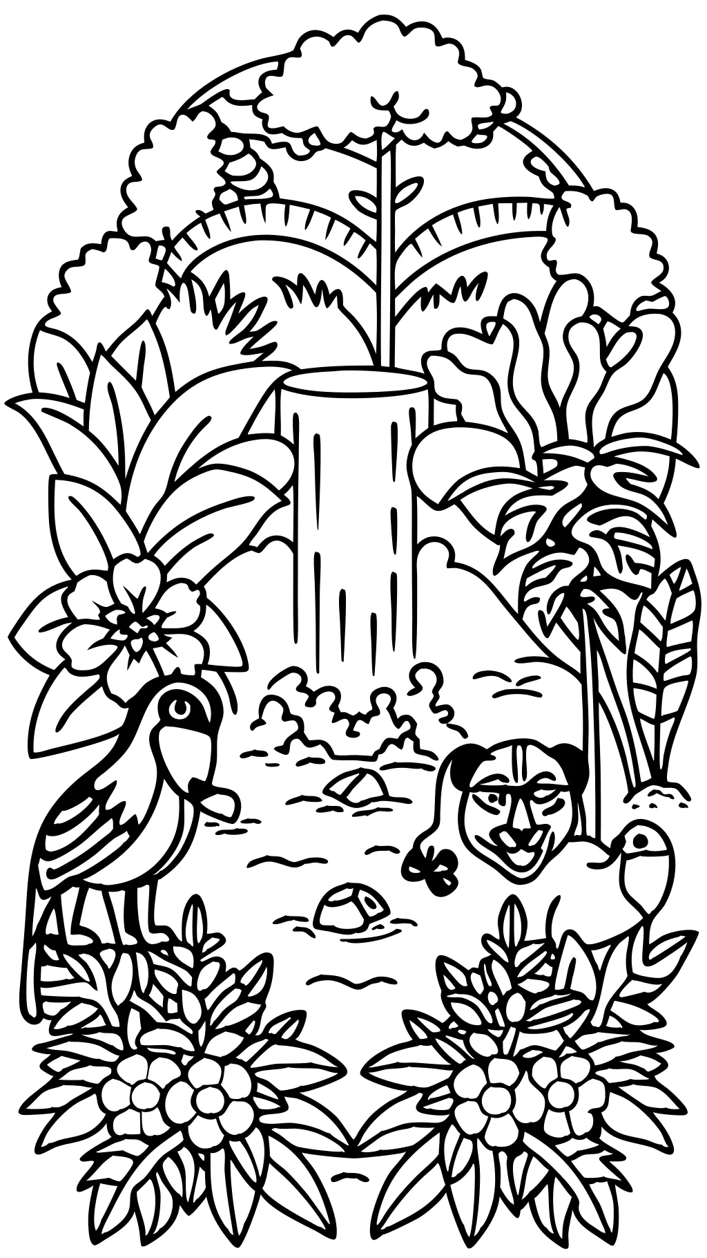 coloriage forêt tropicale